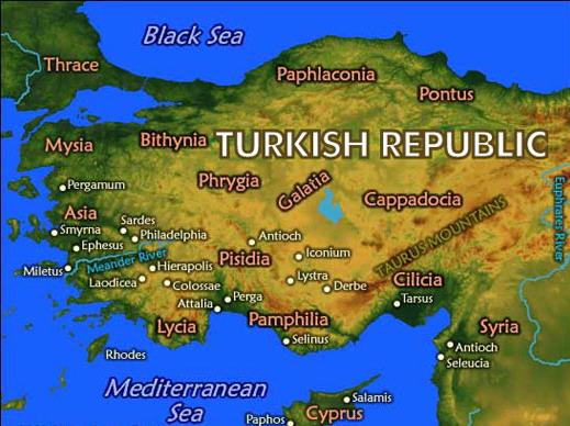 Asia Minor Turkey map