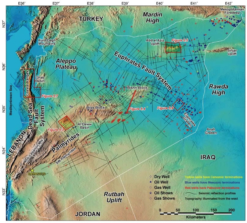 Faulting in Lebanon and Iraq