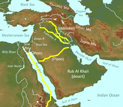 The Four Rivers Of The Garden Of Eden Chart